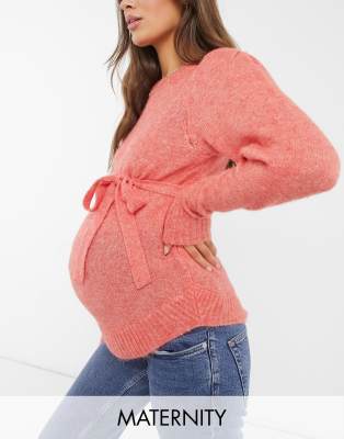 pink maternity cardigan