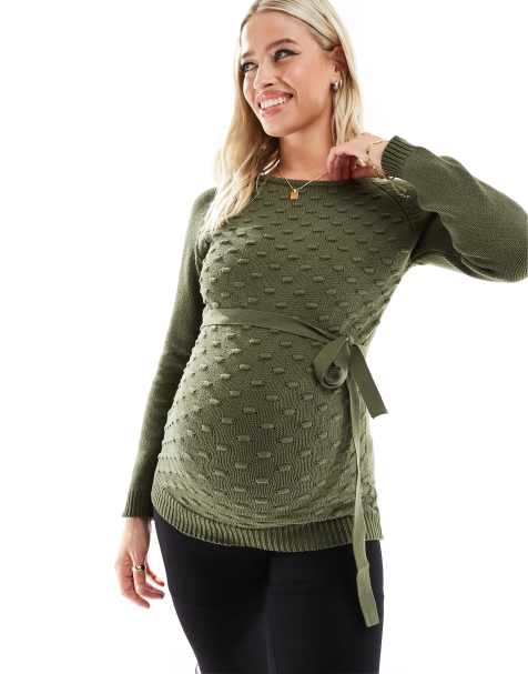Mamalicious Maternity – Sweter w kolorze khaki - view 1