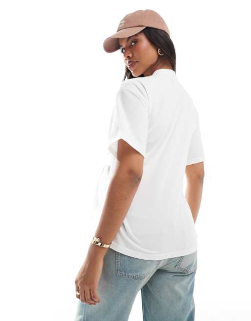 Mamalicious Maternity – T-Shirt in Weiß mit gebundener Vorderseite, Umstandsmode, 4 von 4