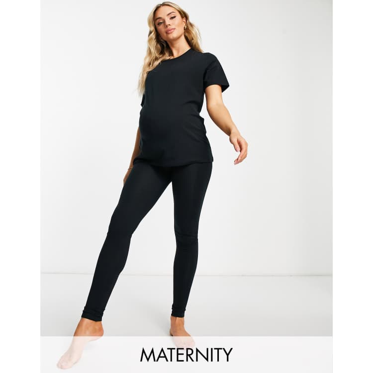 nsendm Maternity Clothing Top Summer Pregnant T Shirts Short Sleeve Tee  Casual Pregnancy Clothes Maternity Leggings Petite Shirt Black Large 