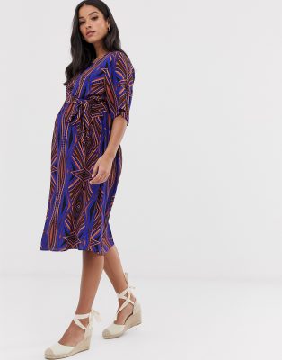 tribal print midi dress