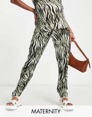 Mamalicious Maternity trousers in multi print co ord