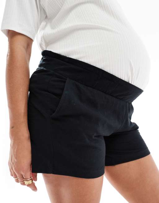 Mamalicious Maternity under the bump shorts in black, 2 of 5
