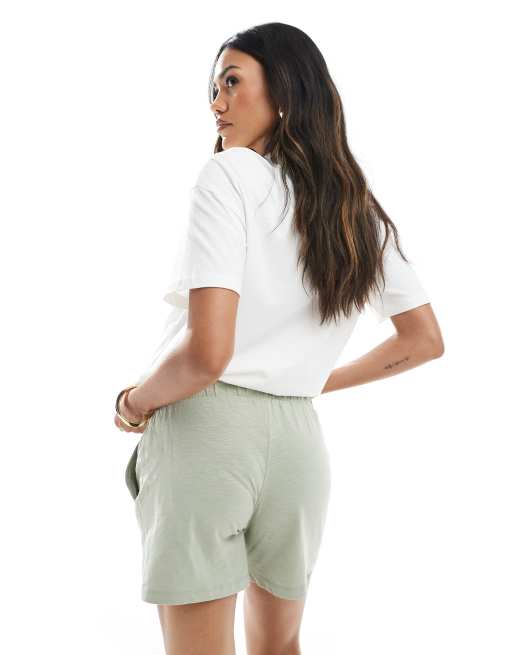 Mamalicious Maternity under the bump shorts in khaki ASOS