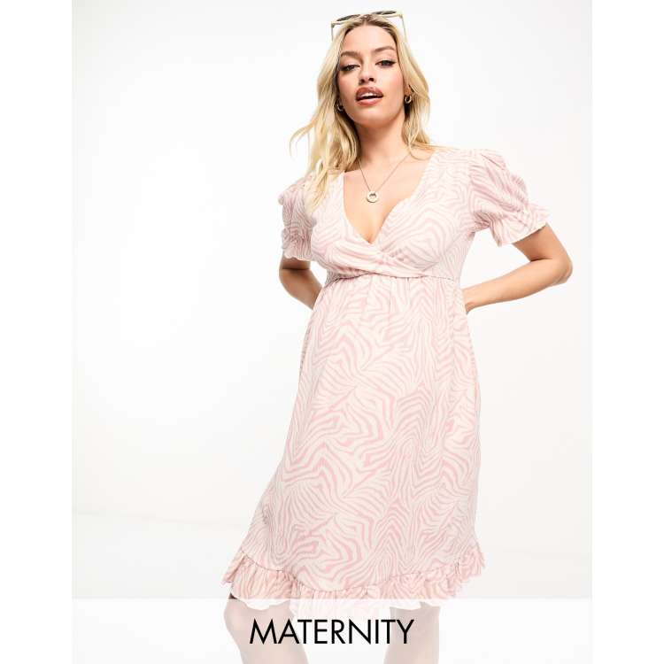 Asos design maternity outlet lace wrap midi dress