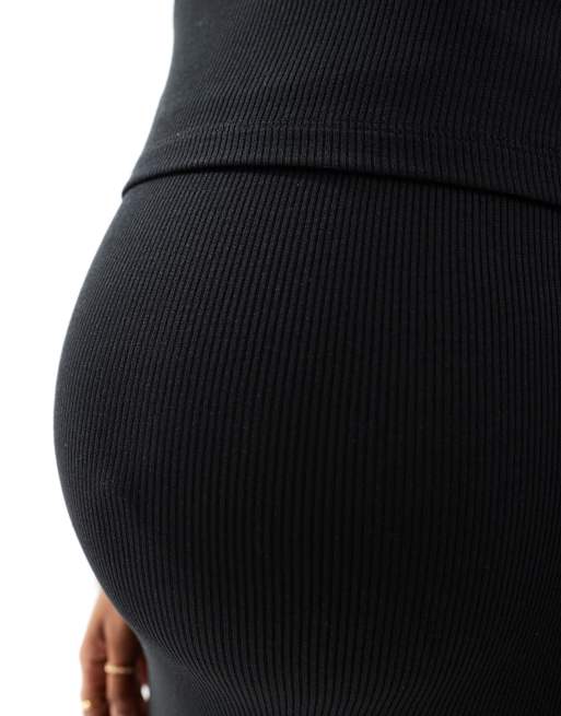 Mamalicious Maternity - Vestito midi morbidissimo nero multifunzione a coste, 4 di 4