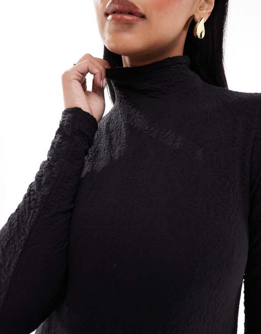 Mamalicious Maternity - Vestito midi senza cuciture nero testurizzato, 2 di 4