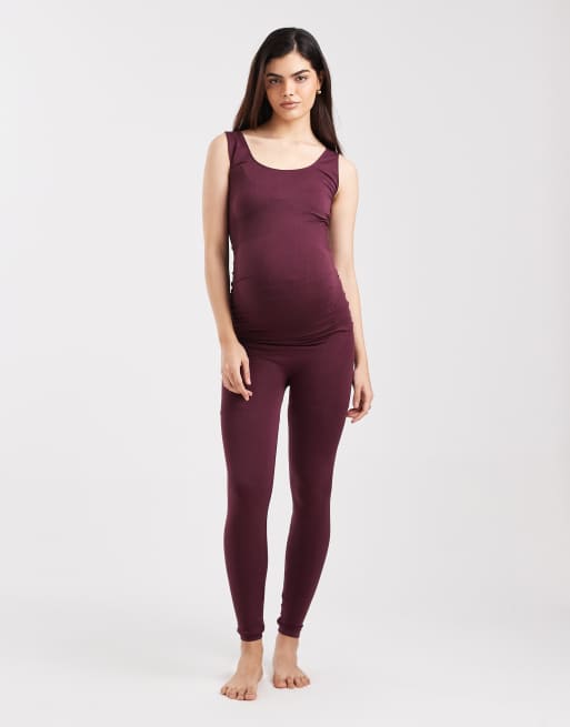Mamalicious Maternity – Vinrött linne i seamless-design, del av set, 2 av 4