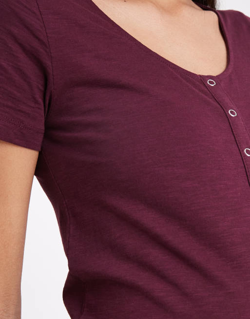 Mamalicious Maternity – Vinrött nattlinne med amningsfunktion, 3 av 4