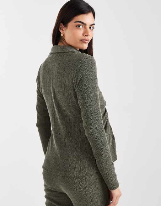 Mama.licious Maternity – Weiches, geripptes Umstandsoberteil aus Jersey in Khaki, Kombiteil, 4 von 4