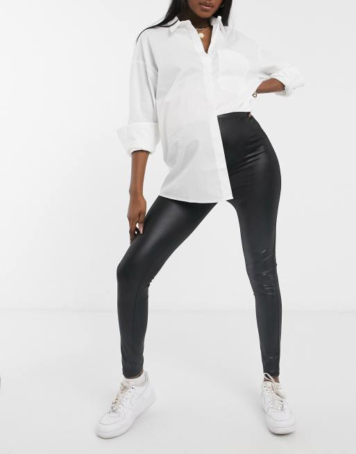 Stradivarius seamless legging with v waist in washed charcoal