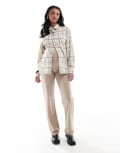 [Mama.licious] Mamalicious Maternity wide leg over the bump pants in stone-Neutral S Silver Mink