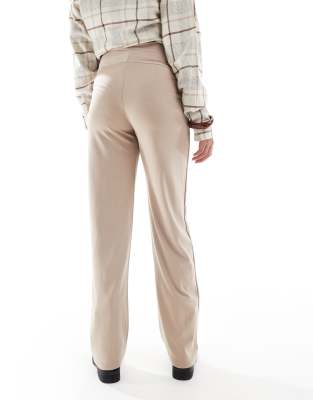 Mama.licious Mamalicious Maternity Wide Leg Over The Bump Pants In Neutral