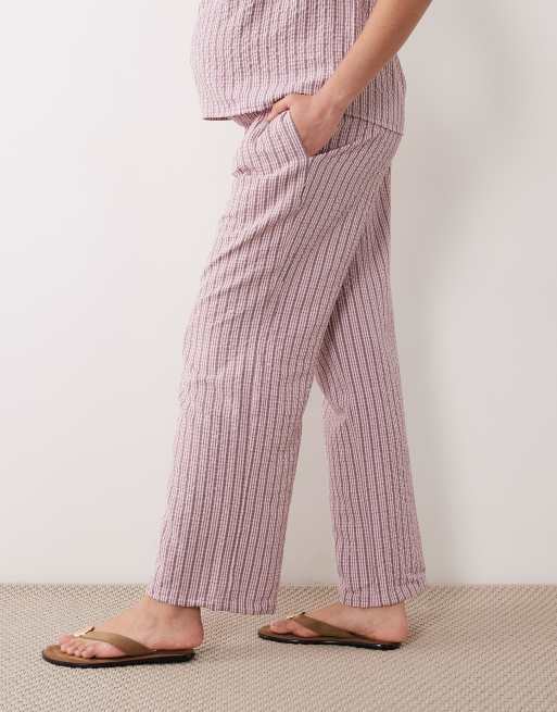 Mamalicious Maternity wide leg pants in pink gingham print - part of a set, 2 of 5