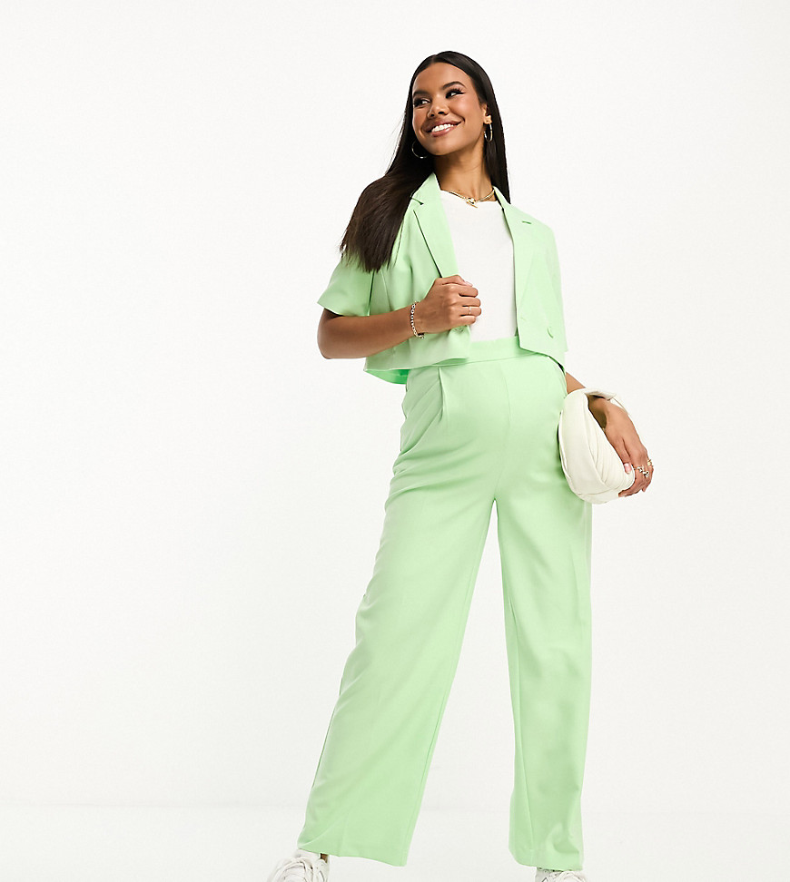 Mamalicious Maternity wide leg trouser co-ord in mint-Green