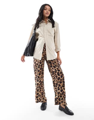 Mama.licious Mamalicious Maternity Wide Leg Under The Bump Pants In Multi