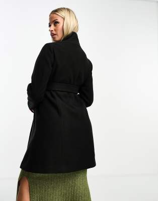 Mama.licious Mamalicious Maternity Wrap Front Coat In Black