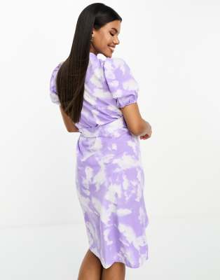 Mama.licious Mamalicious Maternity Wrap Front Midi Dress In Blue