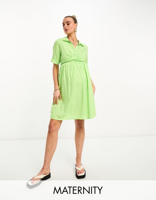 Mama Licious Mamalicious Maternity short sleeve midi dress in