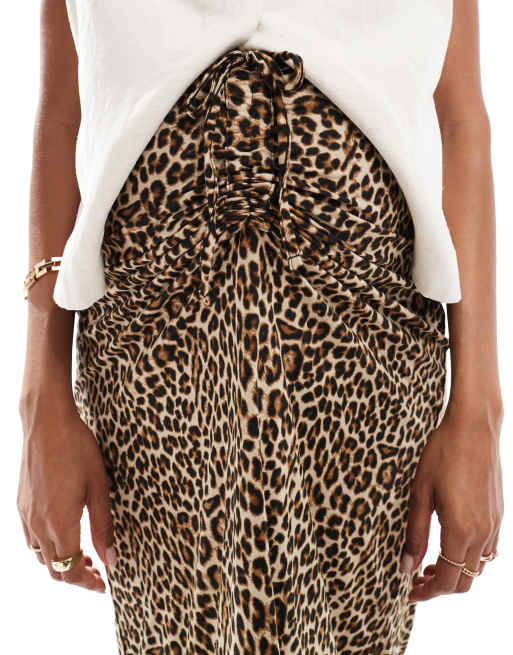 Mamalicious – Midirock mit Raffung unter dem Bauch und Leopardenmuster, Umstandsmode, 5 von 5