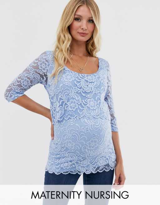 Mama Licious Mama.licious Mamalicious Nursing Double Layer Lace