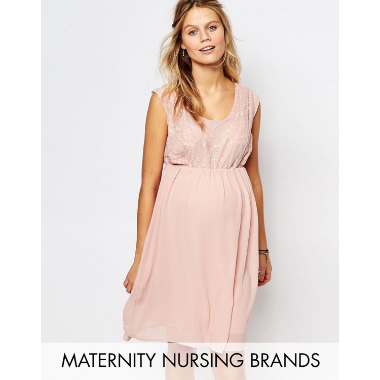 Mama Licious Mama.licious Mamalicious Nursing Double Layer Lace Dress
