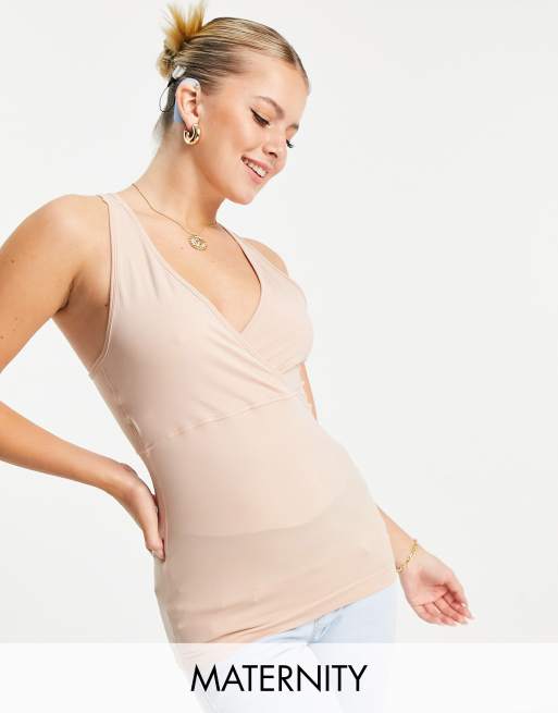 Maternity + Nursing Vest Small Beige