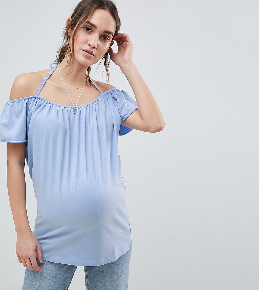 Mamalicious - Offshoulder top-Blauw