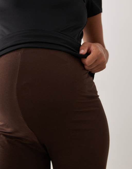 Mamalicious - pack de 2 leggings premamá en negro y marrón chocolate, 4 de 5