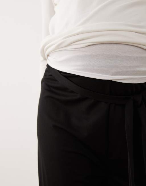 Mamalicious - Pantalon de grossesse ample en jersey avec liens à la taille - Noir, 5 de 5