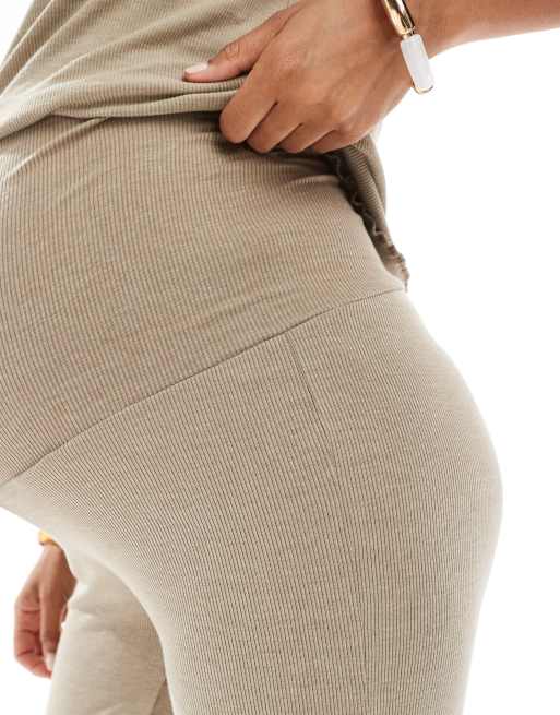 Mamalicious - Pantalon d'ensemble de grossesse à bordures ondulées - Beige, 2 de 5