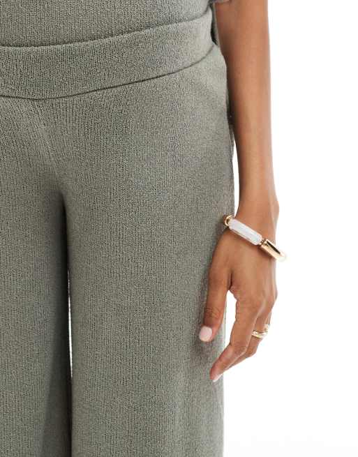 Mamalicious - Pantalon d'ensemble de grossesse large en maille - Kaki, 4 de 5