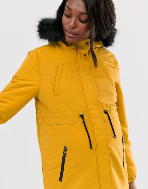 Mamalicious Parka de maternit avec capuche bord e de fausse