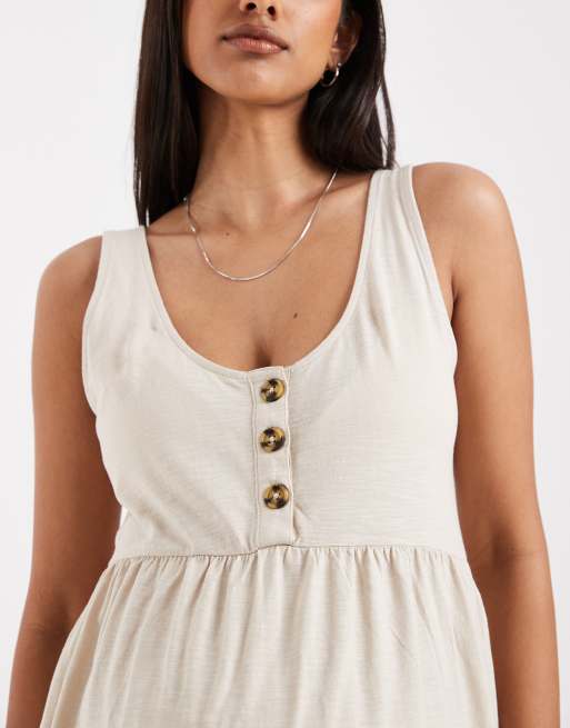 Mamalicious - Robe longue de grossesse et d'allaitement boutonnée double fonction - Crème, 3 de 4
