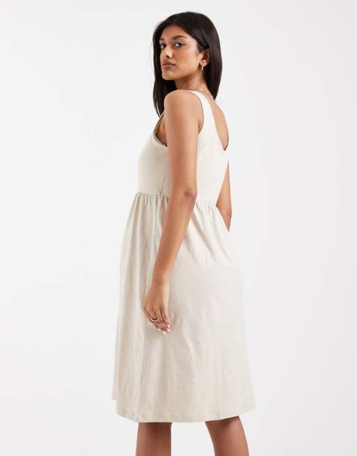 Mamalicious - Robe longue de grossesse et d'allaitement boutonnée double fonction - Crème, 4 de 4