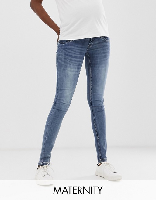 Mamalicious skinny jeans with bump band