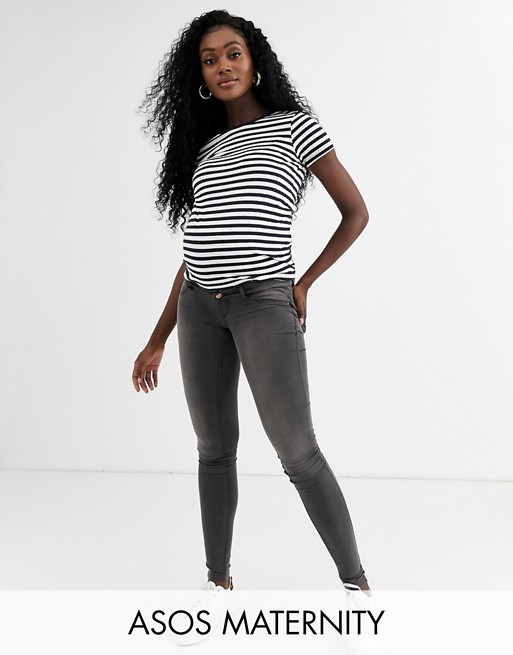 Mamalicious skinny jeans with bump band