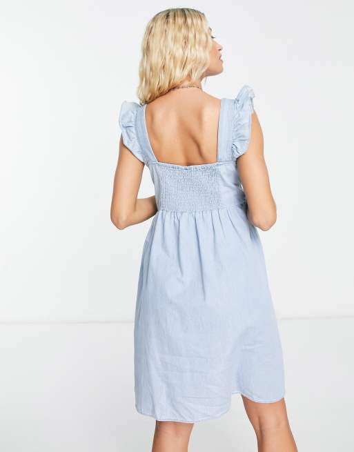 Ruffle strap outlet midi dress