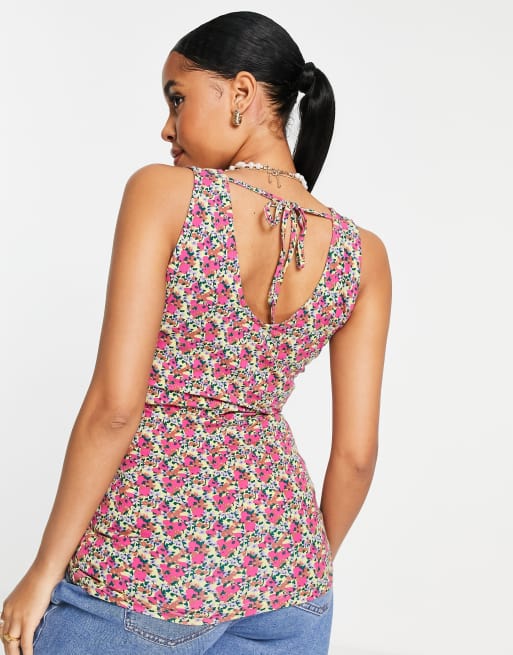 Mamalicious sleeveless top in pink floral, 2 of 4