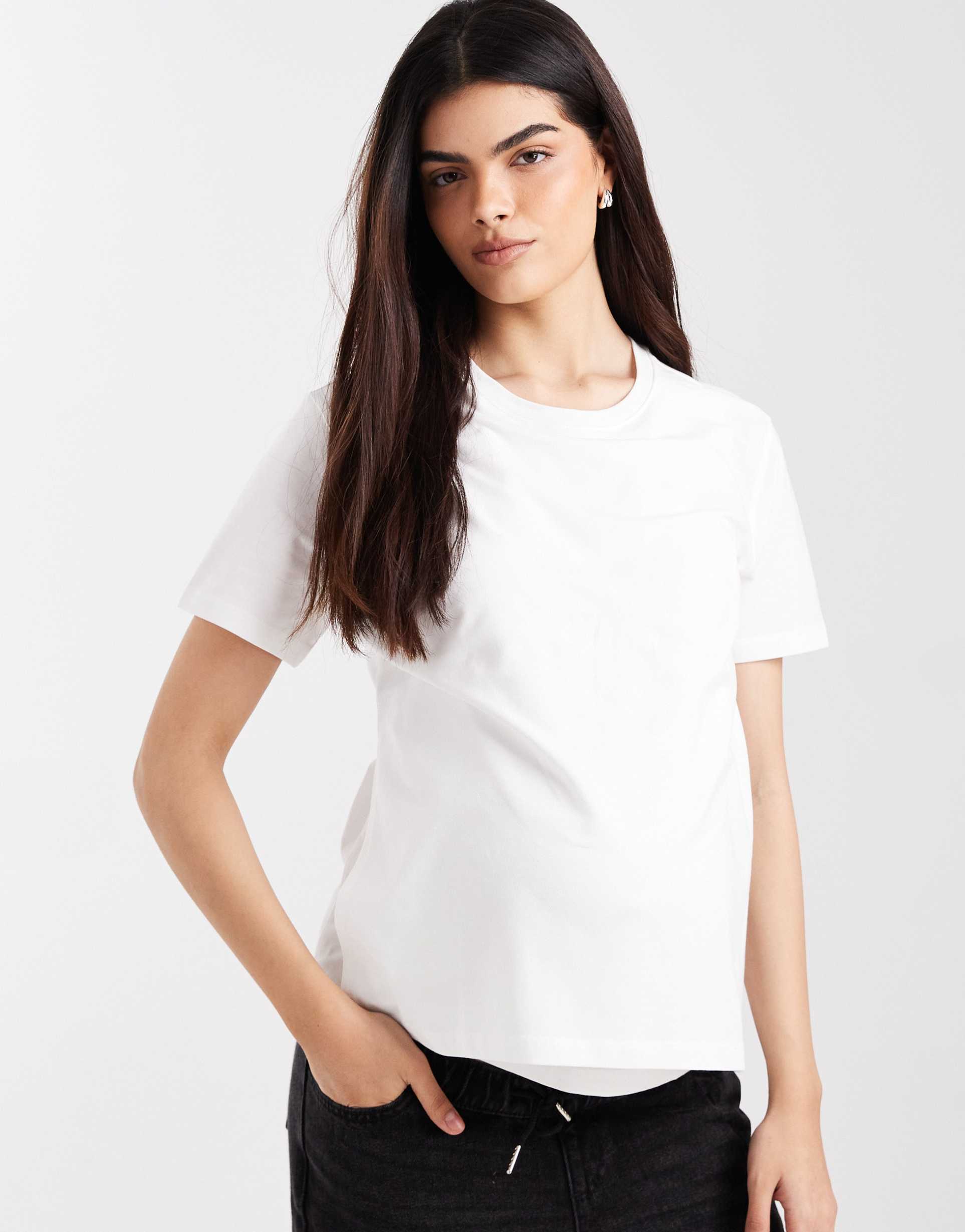 mamalicious split side 2 function nursing t-shirt in white