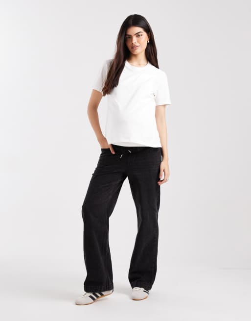 Mama.licious – Still-T-Shirt in Weiß mit seitlichen Schlitzen und 2 Funktionen, 2 von 4