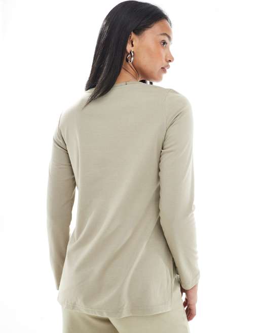 Mamalicious - Top d'ensemble à manches longues et fente latérale - Beige, 4 de 4