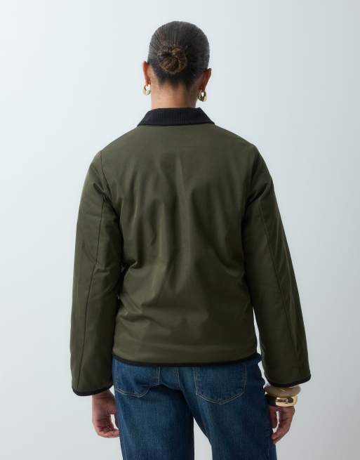 Mamalicious Umstands-3-in-1-Barnjacke mit Cordkragen in Dunkelgrün, 4 von 4