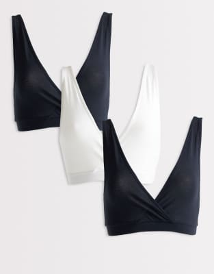 Mamalicious - Umstandsmode - 3er-Pack Still-BHs in Schwarz und Weiß mit 2 Funktionen-Bunt