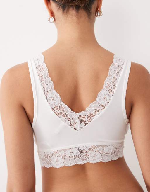 Mamalicious – Umstandsmode – Still-Bustier aus weicher Spitze in Weiß, 4 von 4