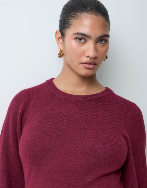 Mamalicious Vestito mini premaman lavorato a maglia a maniche lunghe bordeaux, 4 di 4