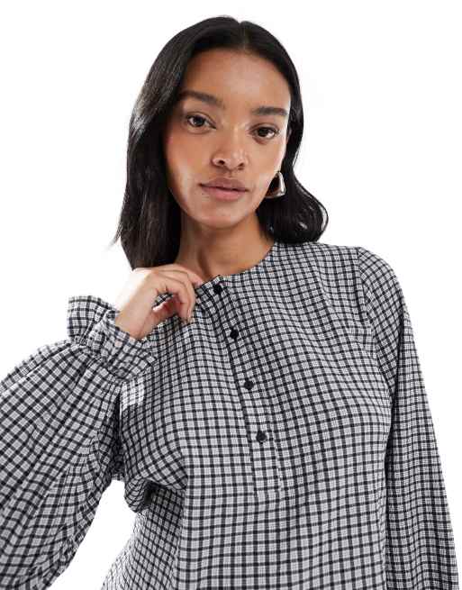 Mamalicious - Zwangerschapskleding - Blouse met borstvoedingsfunctie en mini-ruitprint, 4 van 4