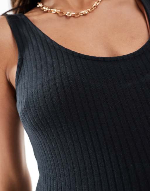 Mamalicious - Zwangerschapskleding - Geribbelde tanktop van jersey in zwart, 3 van 4