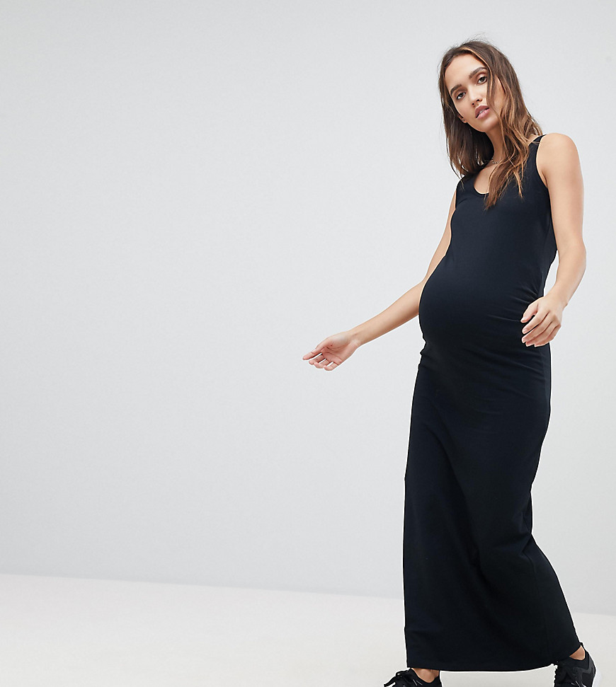 Mamalicious - Zwangerschapskleding - Lange mouwloze jurk-Zwart