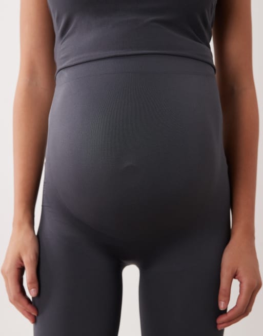 Mamalicious - Zwangerschapskleding - Naadloze legging in grijs, deel van co-ord set, 3 van 5